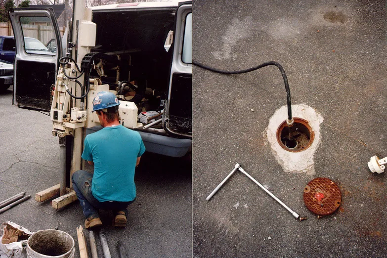 TCE-contaminated site in Boston: installing a groundwater monitoring well