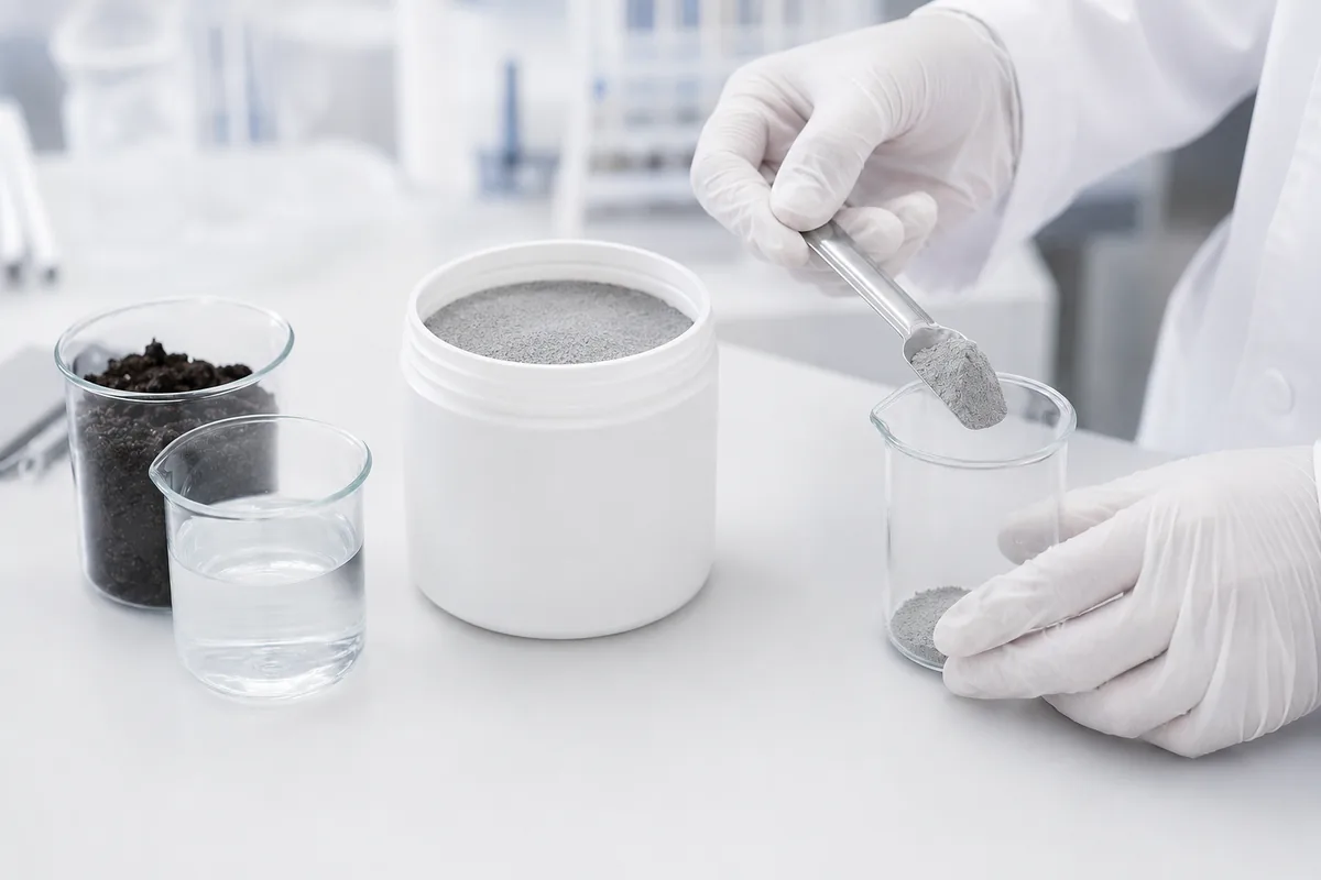 Measuring out the complex microbial bio-agent powder