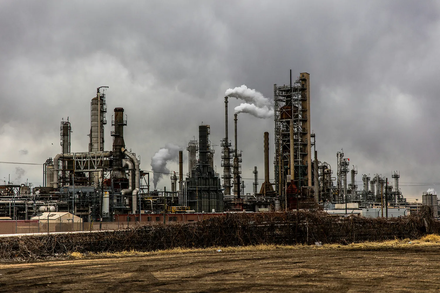 An oil refinery